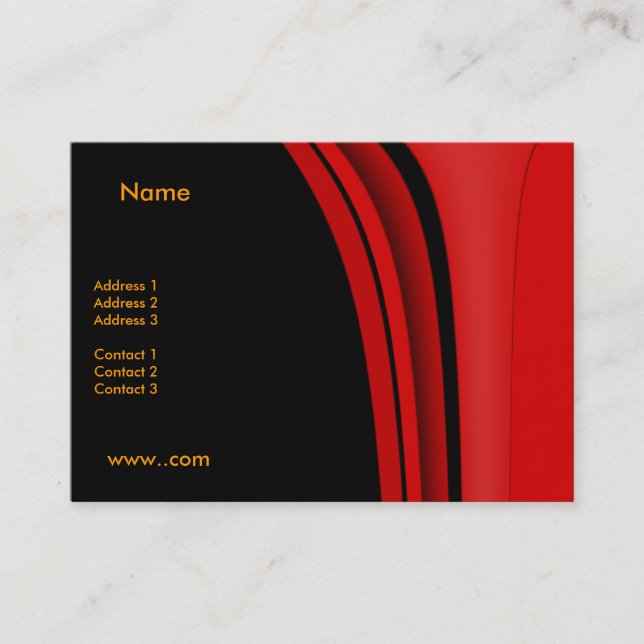 Business Card Red Modern Black Visitenkarte (Vorderseite)