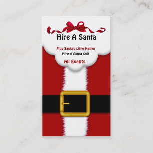 Business Card Santa Miete Service Anzug für Party Visitenkarte