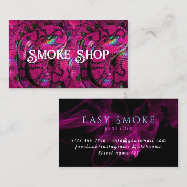 Business Card Schlangenrauchladen Visitenkarte (Vorne/Hinten)
