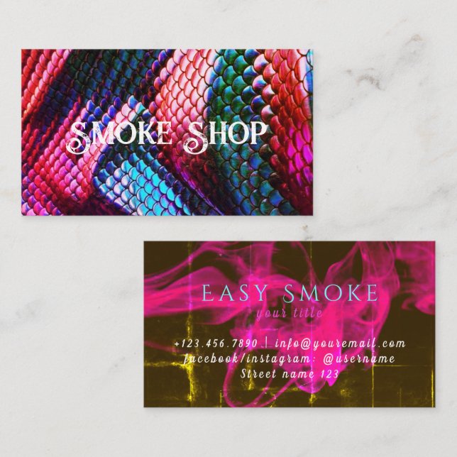 Business Card Schlangenrauchladen Visitenkarte (Vorne/Hinten)