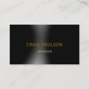 Business Card schlicht Black Gray Manager Visitenkarte