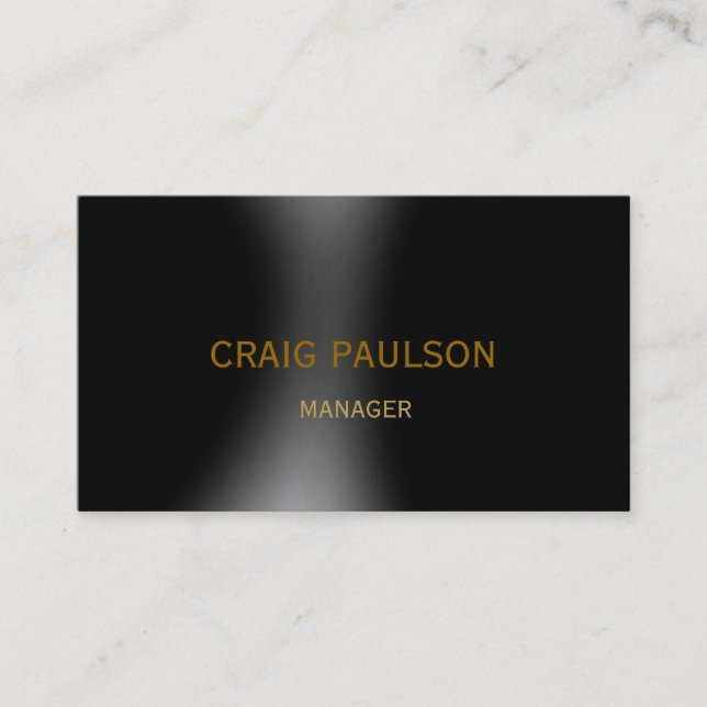 Business Card schlicht Black Gray Manager Visitenkarte (Vorderseite)