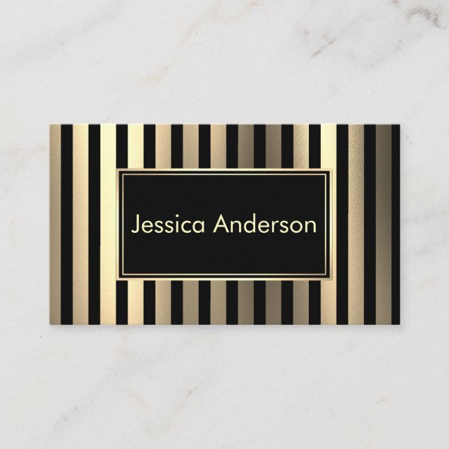 Business Card Schwarz/Golden Streifen Visitenkarte (Vorderseite)