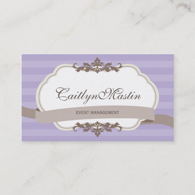 BUSINESS CARD stilvoll, elegant und lila braun Visitenkarte (Vorderseite)