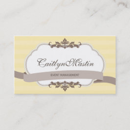 BUSINESS CARD stilvolle elegante Butter gelb braun Visitenkarte
