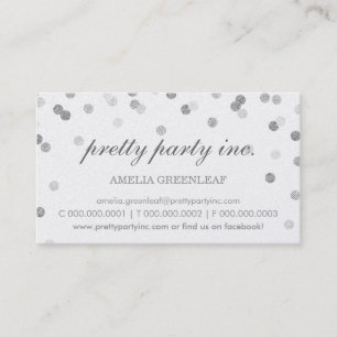 BUSINESS CARD stilvoller Konfetti Silbergrauer Gli Visitenkarte