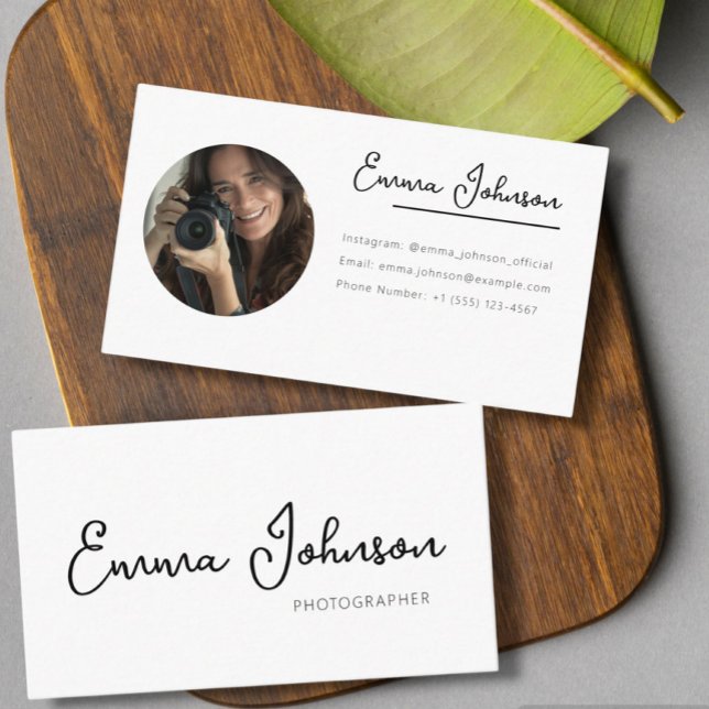 Business card template with photo, minimalist  visitenkarte (Von Creator hochgeladen)