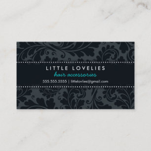 BUSINESS CARD trendy blüh grau Holzkohle schwarz Visitenkarte