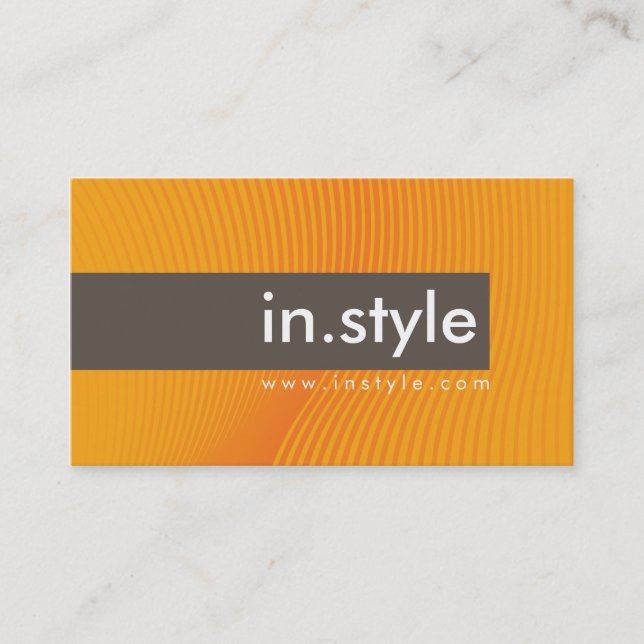 BUSINESS CARD trendy modern sway orange braun Visitenkarte (Vorderseite)