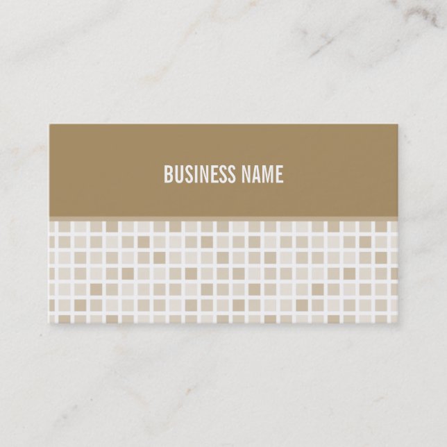 BUSINESS CARD trendy moderne Fliesen Gold Visitenkarte (Vorderseite)