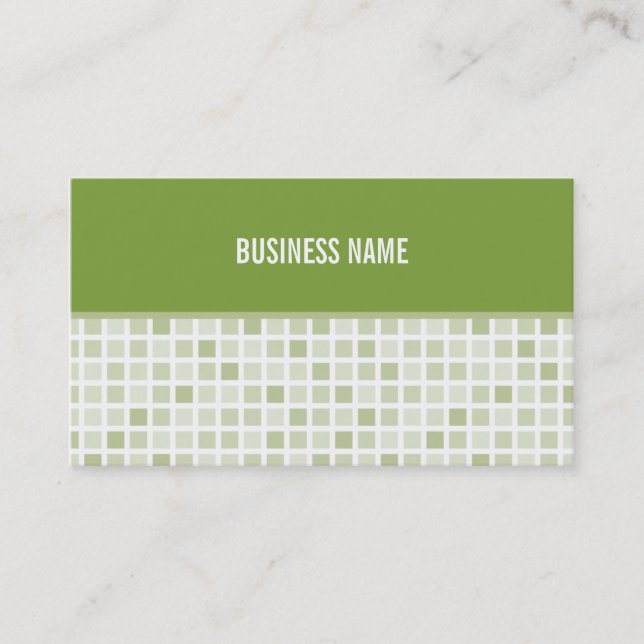 BUSINESS CARD trendy moderne Fliesen grün Visitenkarte (Vorderseite)