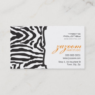 BUSINESS CARD trendy zebra stripe orange Visitenkarte