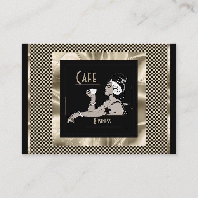 Business Card Vintag Art Deco Visitenkarte (Vorderseite)