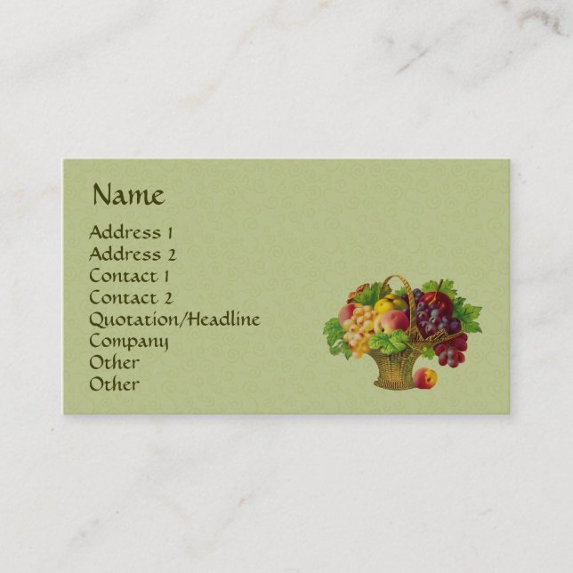 Business Card "Vintag Art Fruit" Visitenkarte (Vorderseite)