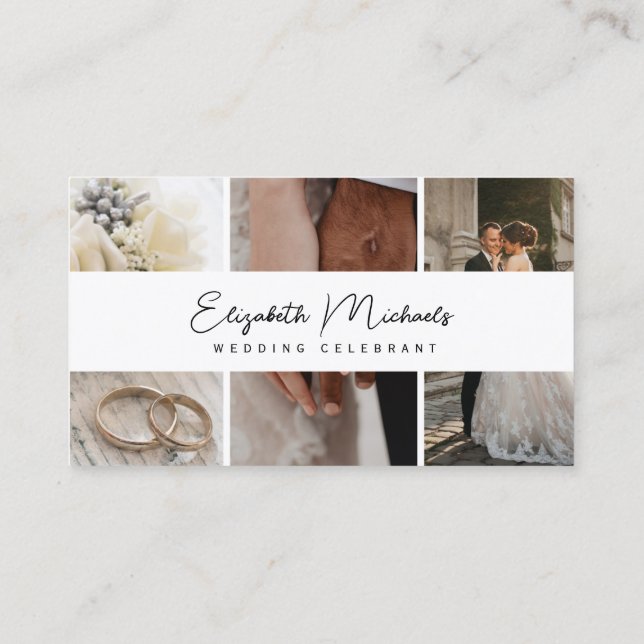 Business Card, Wedding Celebrant modern Visitenkarte (Rückseite)