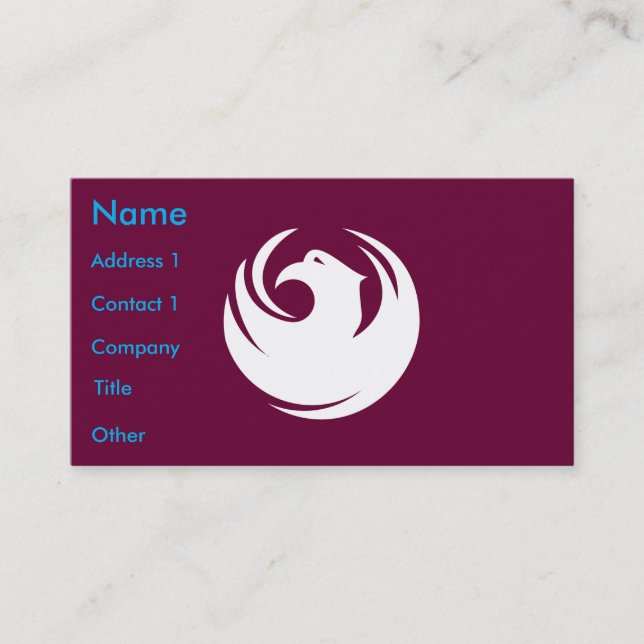 Business Card with Flag of Phoenix City, Arizona Visitenkarte (Vorderseite)
