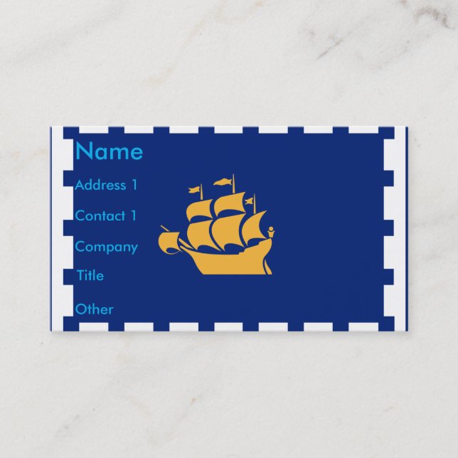 Business Card with Flag of Quebec City, Canada Visitenkarte (Vorderseite)