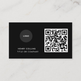Business Card with QR Code | Black Modern Design Visitenkarte