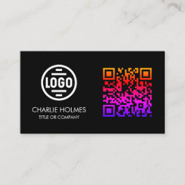 Business Card with QR Code | Black Modern Design Visitenkarte