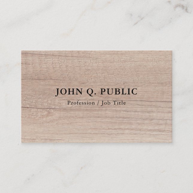 Business Card "Wood Look Beruflich Template" Visitenkarte (Vorderseite)