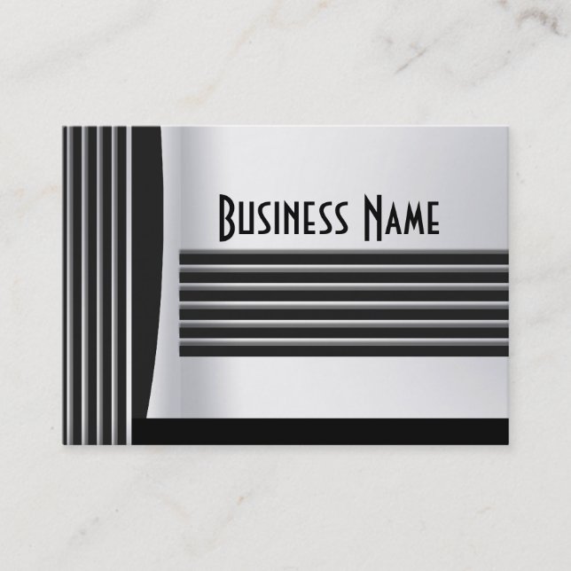 Business Card Zizzago Schwarzes Silber Visitenkarte (Vorderseite)