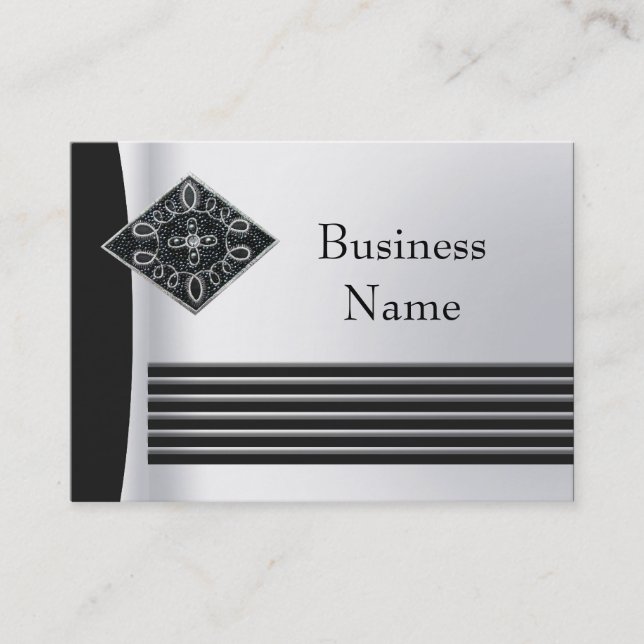 Business Card Zizzago Schwarzes Silber Visitenkarte (Vorderseite)