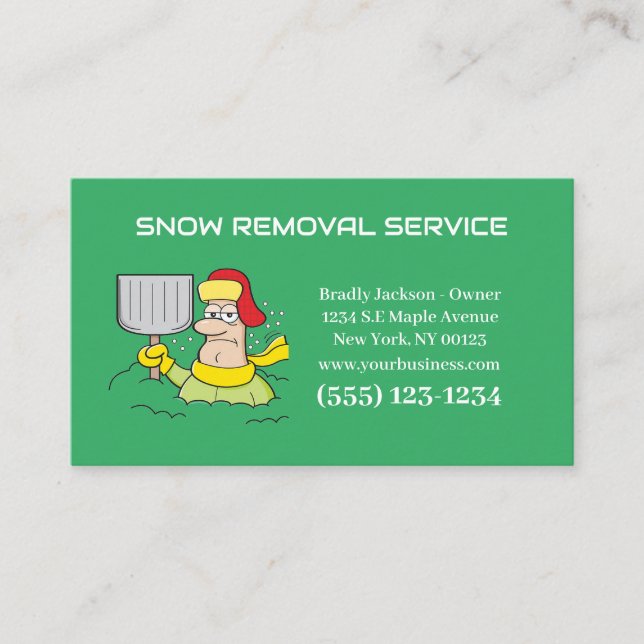 Business Card zum beruflichen Entfernen von Schnee Visitenkarte (Vorderseite)