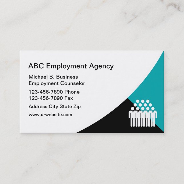 Business Cards der modernen Jobagentur Visitenkarte (Vorderseite)