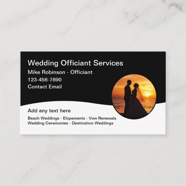 Business Cards für Beach Wedding Services Visitenkarte (Vorderseite)