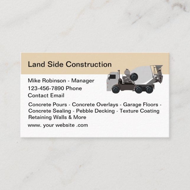 Business Cards für Betonbaudienstleistungen Visitenkarte (Vorderseite)