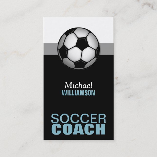 Business Cards für Blue & Black Soccer Visitenkarte (Vorderseite)