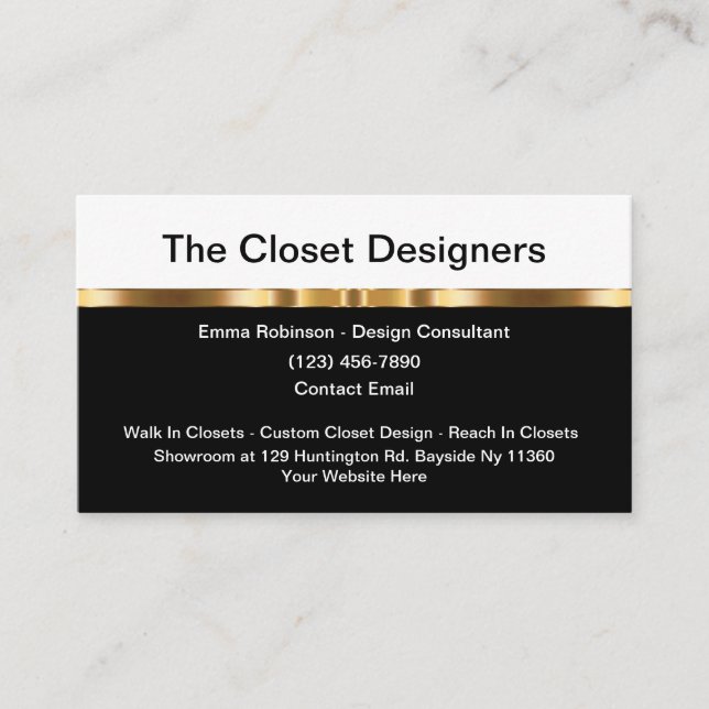 Business Cards für Classy Closet Designer Visitenkarte (Vorderseite)
