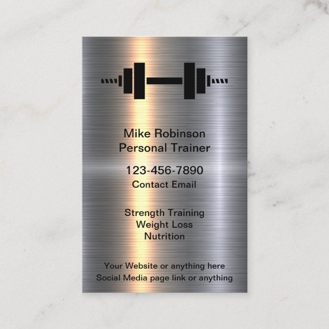 Business Cards für Coole Personal Trainer Visitenkarte (Vorderseite)