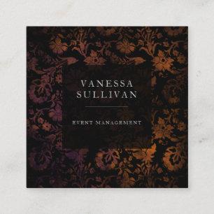 Business Cards für Dark Floral Moody Eventplanner  Quadratische Visitenkarte