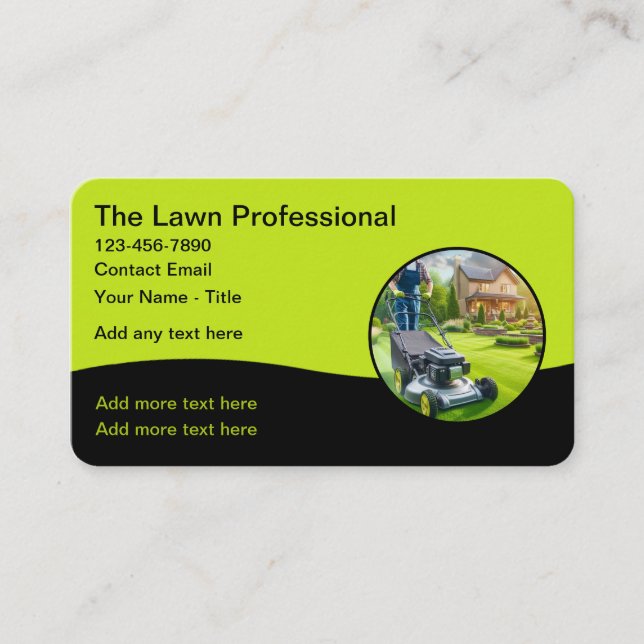 Business Cards für den besten Rasenmäher Visitenkarte (Vorderseite)