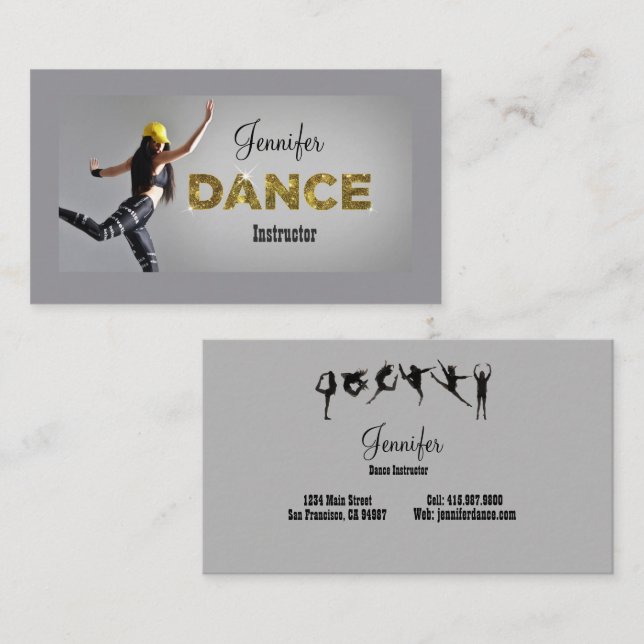 Business Cards für den coolen Tanzlehrer Visitenkarte (Vorne/Hinten)