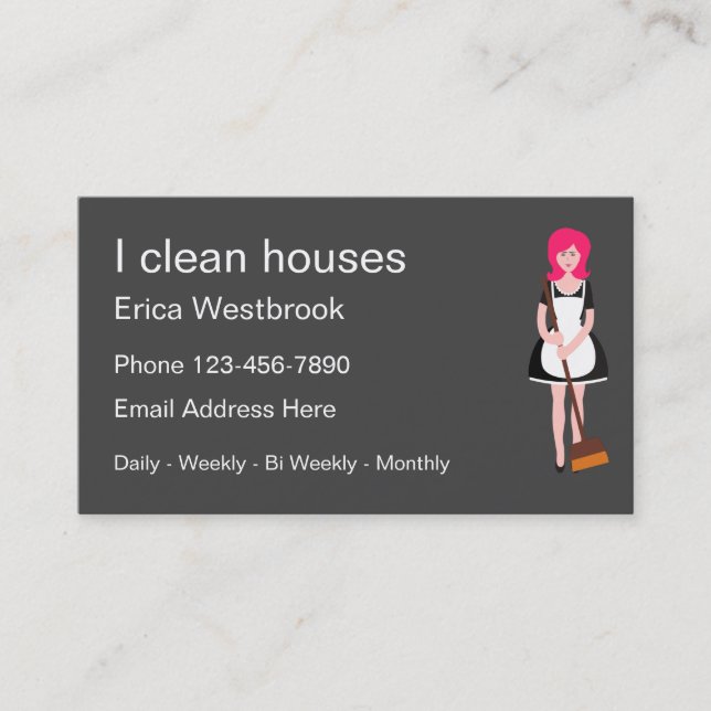 Business Cards für die Reinigung von Einzelräumen Visitenkarte (Vorderseite)