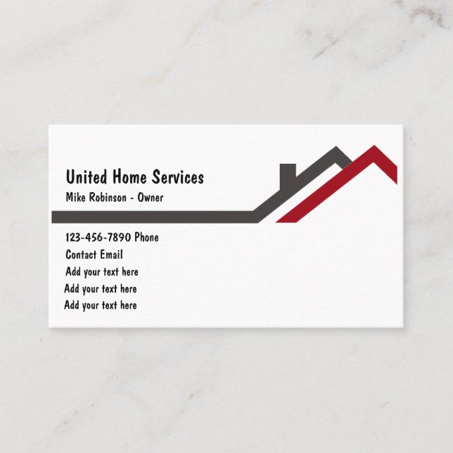 Business Cards für einfache Home-Services Visitenkarte (Vorderseite)