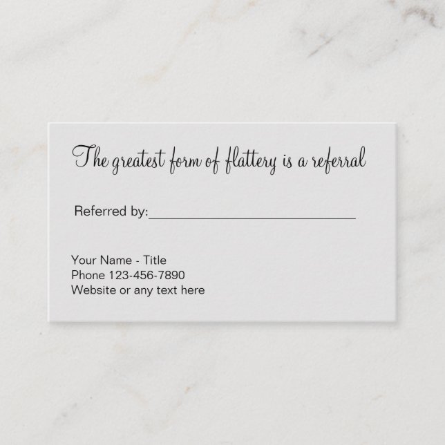 Business Cards für einfache Werbeaktion Empfehlungskarte (Vorderseite)