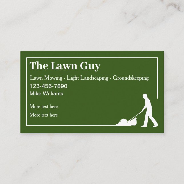 Business Cards für einfaches Rasenmähen Visitenkarte (Vorderseite)