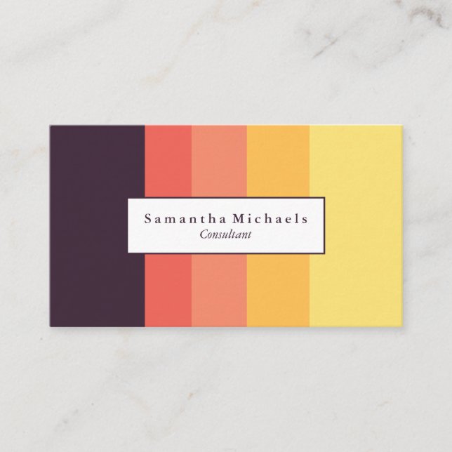Business Cards für Farbblöcke von Sunset Visitenkarte (Vorderseite)