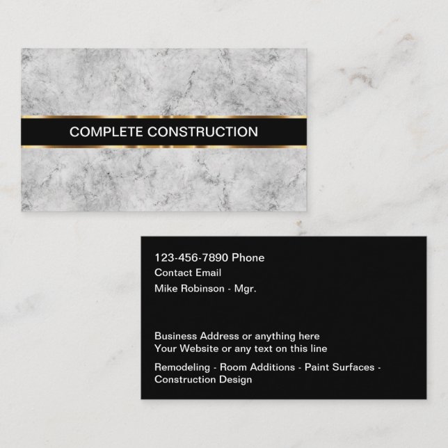 Business Cards für klassische Bauweise Visitenkarte (Vorne/Hinten)