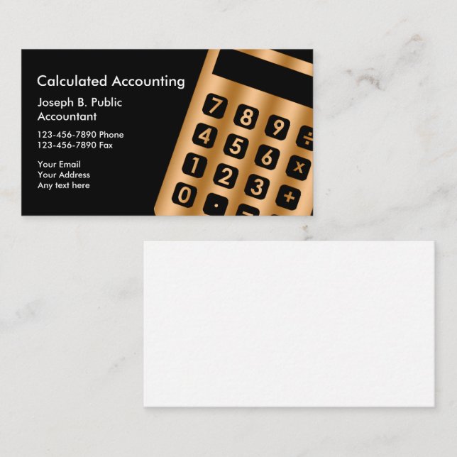 Business Cards für klassische Buchhalter Visitenkarte (Vorne/Hinten)