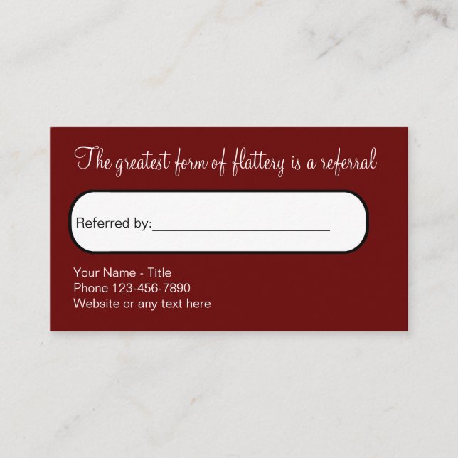 Business Cards für klassische Bulk-Werbeaktion Empfehlungskarte (Vorderseite)
