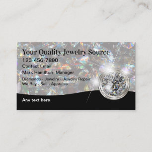 Business Cards für klassische Glossy Luxury Juweli Visitenkarte