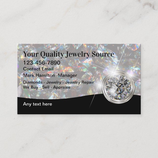 Business Cards für klassische Glossy Luxury Juweli Visitenkarte (Vorderseite)