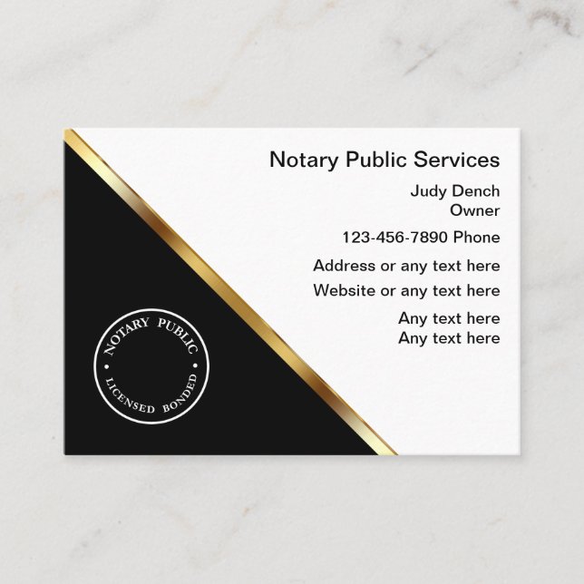 Business Cards für klassische Notare Visitenkarte (Vorderseite)
