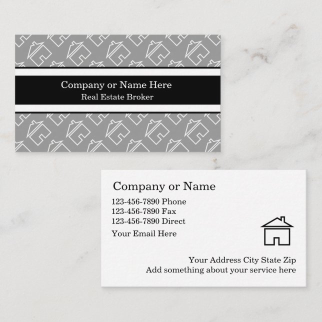 Business Cards für klassische Real Anwesen Visitenkarte (Vorne/Hinten)