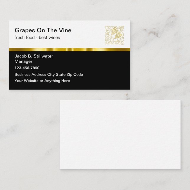 Business Cards für klassische Restaurants Visitenkarte (Vorne/Hinten)