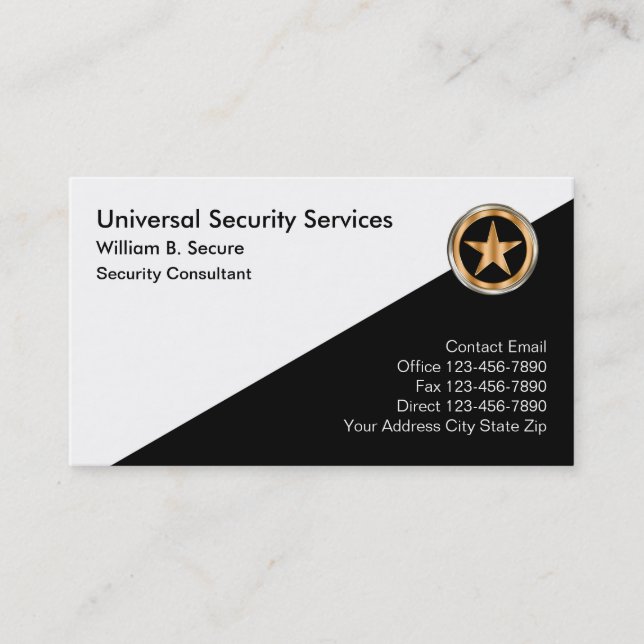 Business Cards für klassische Sicherheitsdienste Visitenkarte (Vorderseite)